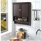 Espresso Bathroom Wall Mounted Medicine Cabinet with Louvered Doors and Towel Bar